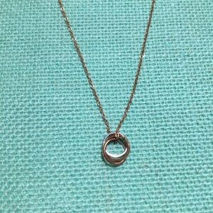 Mixed metal interlocked circle necklace